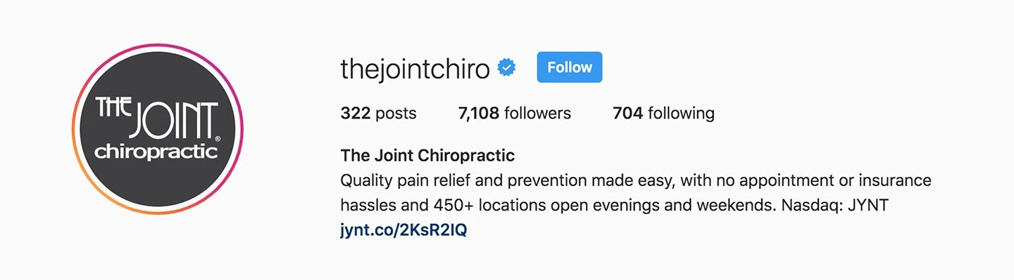 ejemplo de enlace a la página de suscriptores de instagram