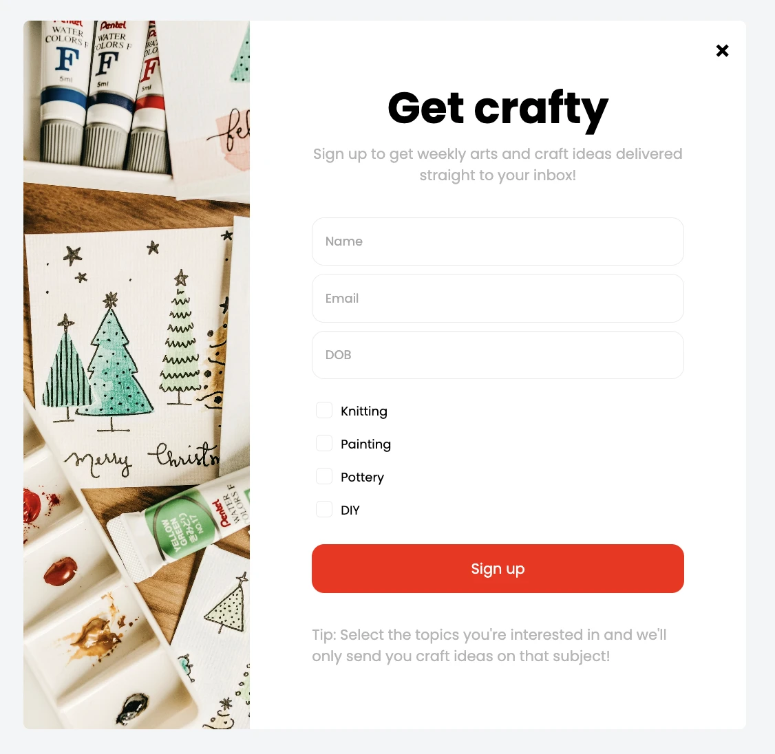 Personalized pop-up form in MailerLite